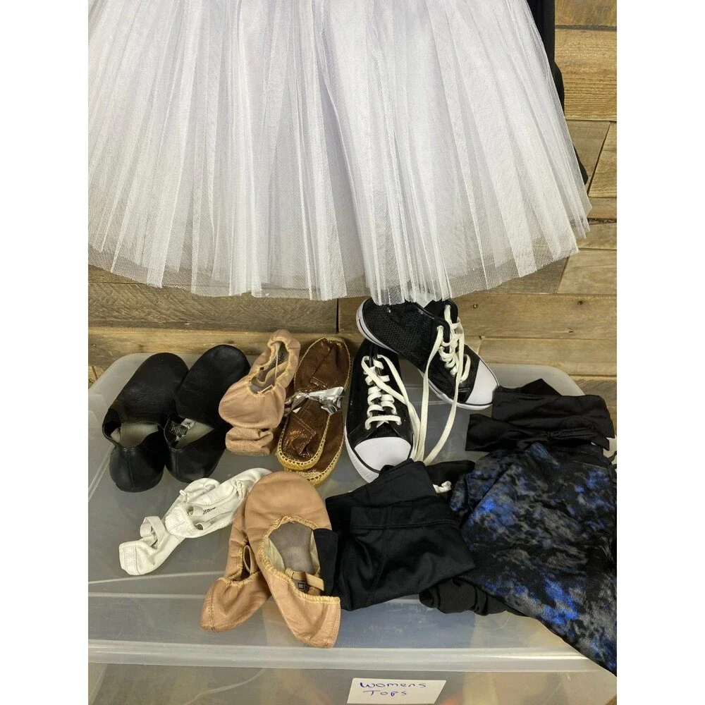 Girls Sz S-M Dance Ballet Gymnastics Lot 20 Pc Lot Shoes Outfits